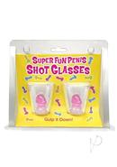 Super Fun Penis Shot Glasses (2 Per Set) - Clear/pink
